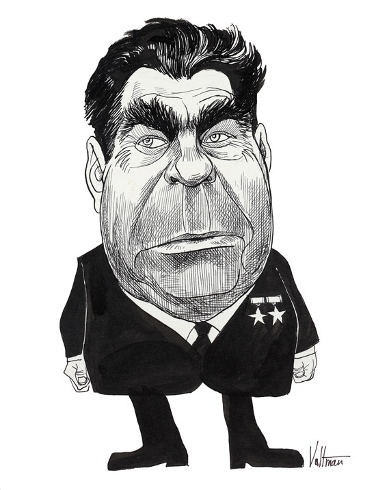 Cartoon of Leonid Brezhnev