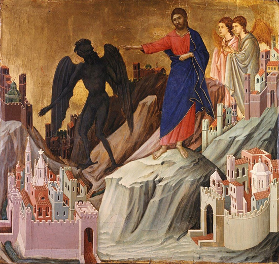 Duccio, Maestà, The Temptation of Christ