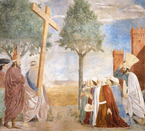 Piero della Francesca, Exaltation of the Cross, detail