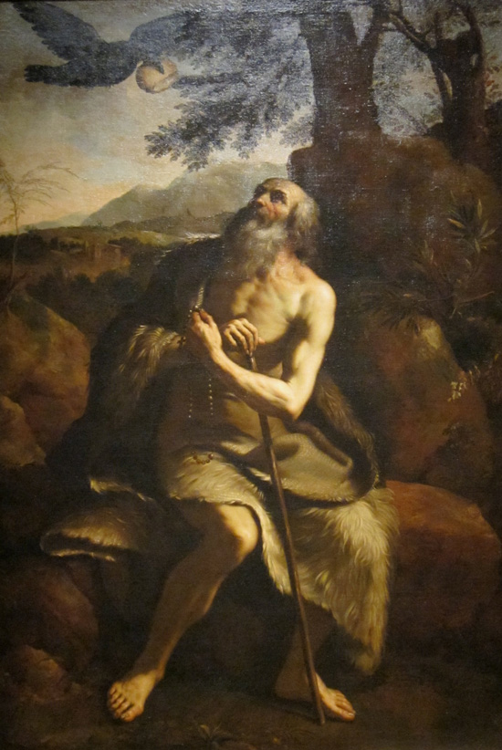 St. Paul the Hermit fed by a raven, after Guercino