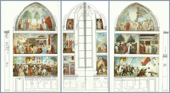 Piero della Francesca, Legend of the True Cross, plan