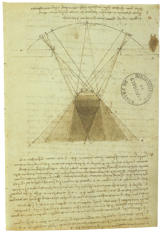 Light from a window on an umbrous sphere, Leonardo da Vinci