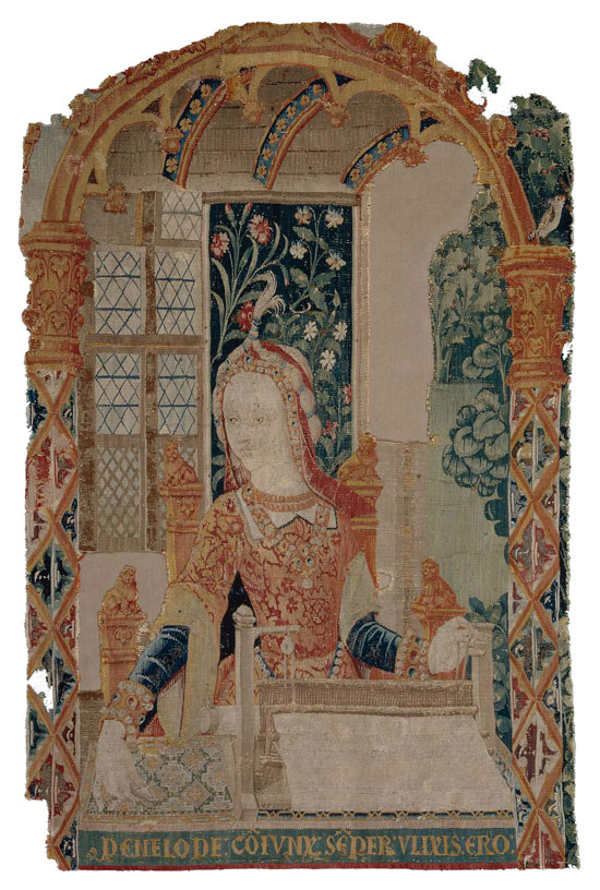 Fragment of a Franco-Flemish tapestry of Penelope at her Loom